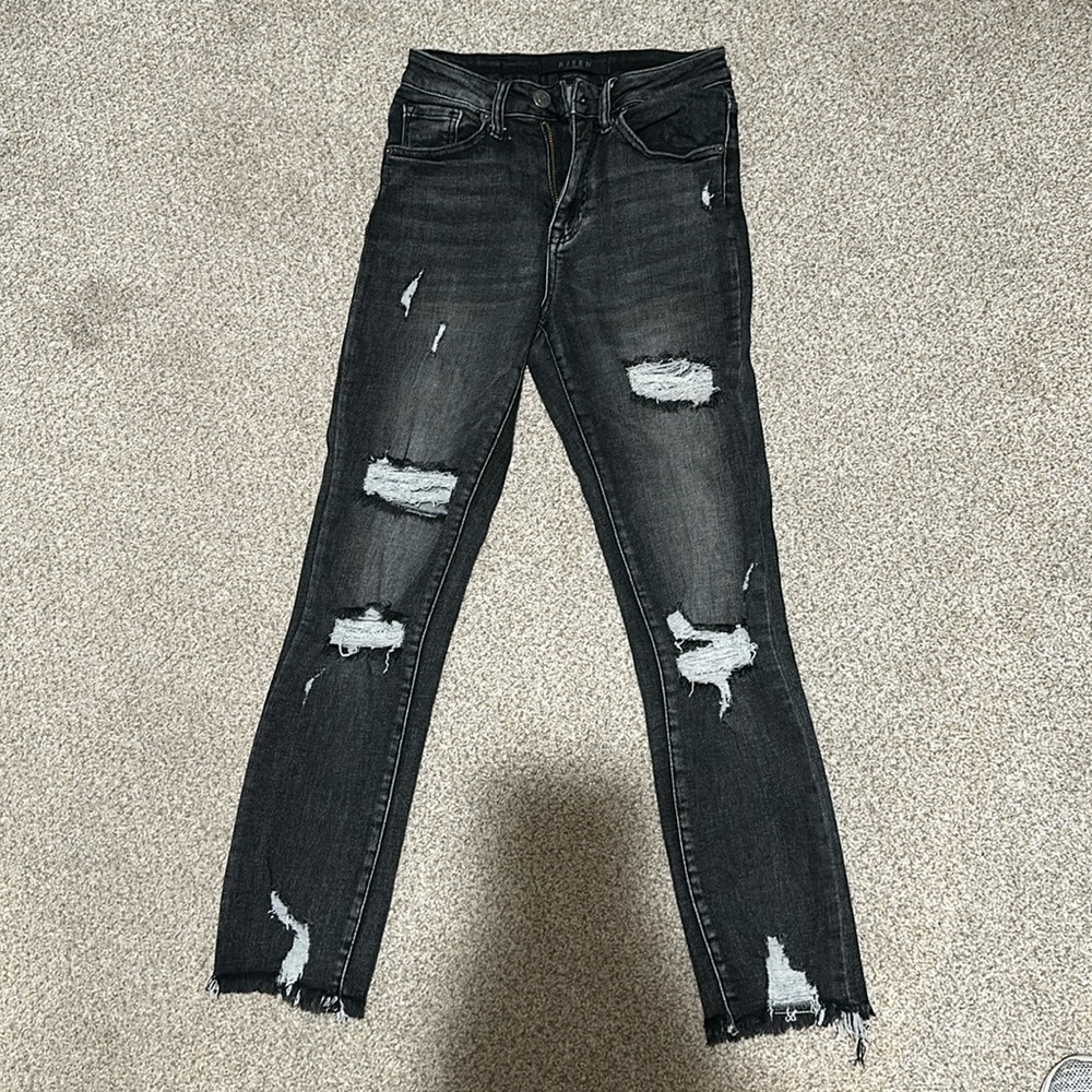 Risen high rise ankle straight jean